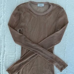 tan mesh long sleeve